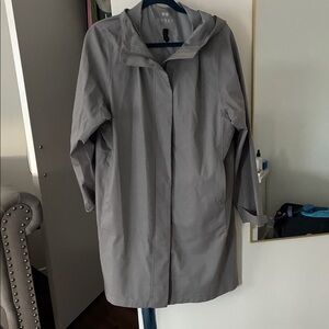 Uniqlo Gray Hooded Trench Coat